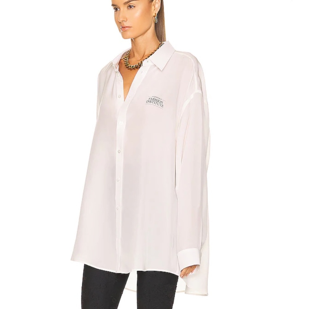 Balenciaga fashion institute button up shirt dress sz 36 small - Picture 7 of 9